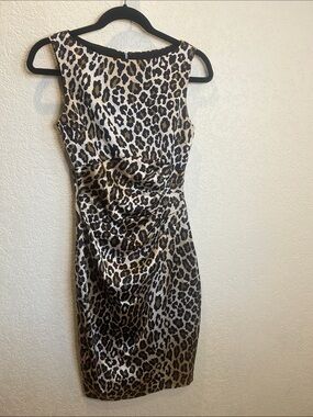 Cache Leopard Print Sheath Dress - Tan, Black